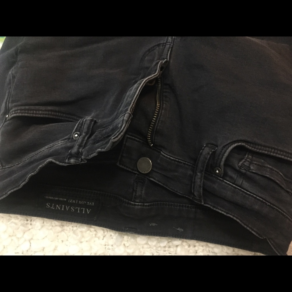 Allsaints Gray Skinny Jeans, Size 27